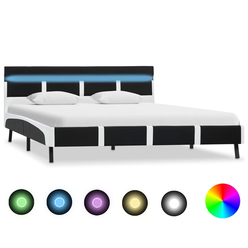 Bedframe met LED kunstleer 120x200 cm