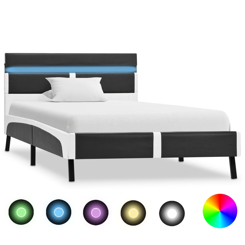 Bedframe met LED kunstleer 120x200 cm