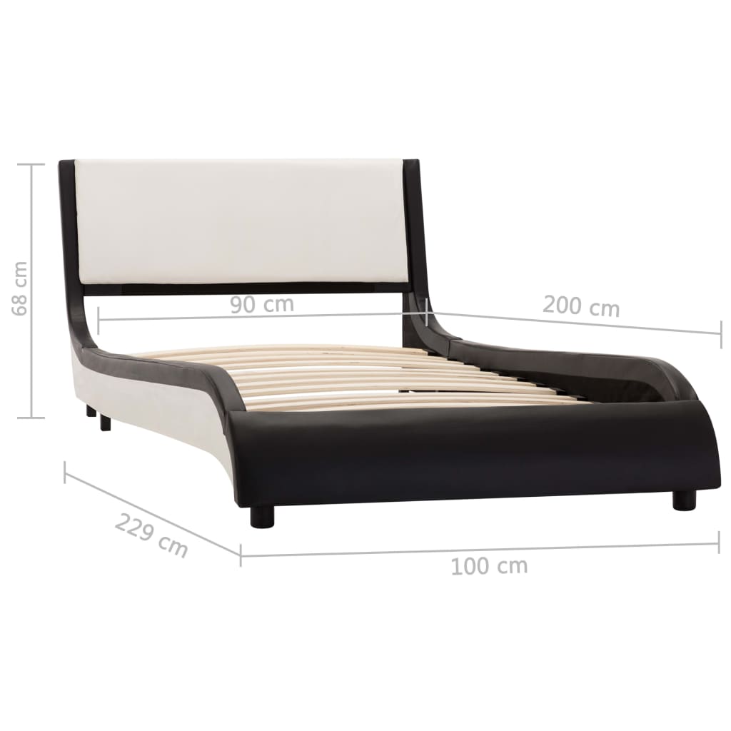 Bedframe met LED kunstleer zwart 180x200 cm