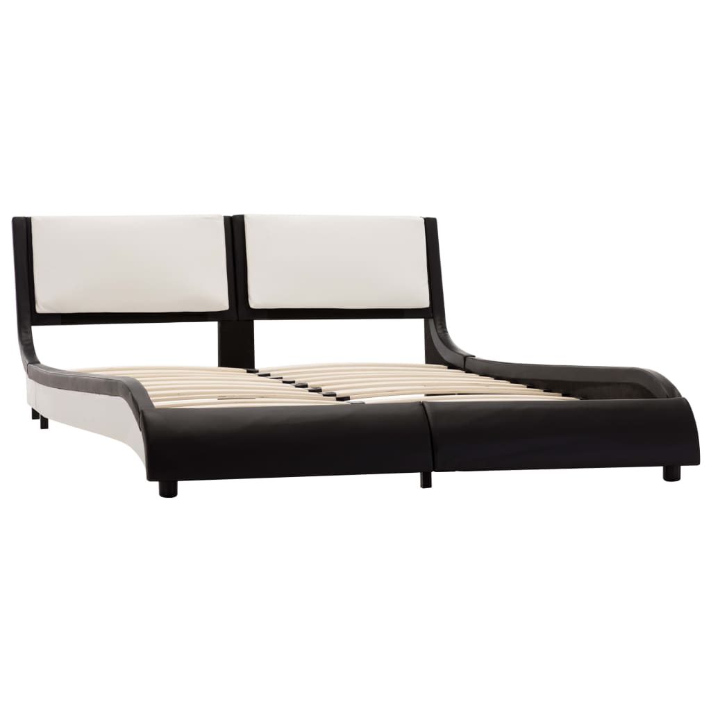 Bedframe met LED kunstleer zwart 180x200 cm