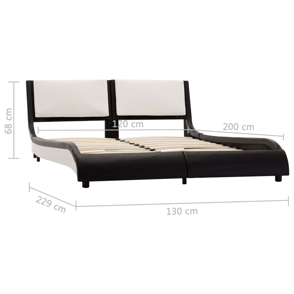 Bedframe met LED kunstleer zwart 180x200 cm