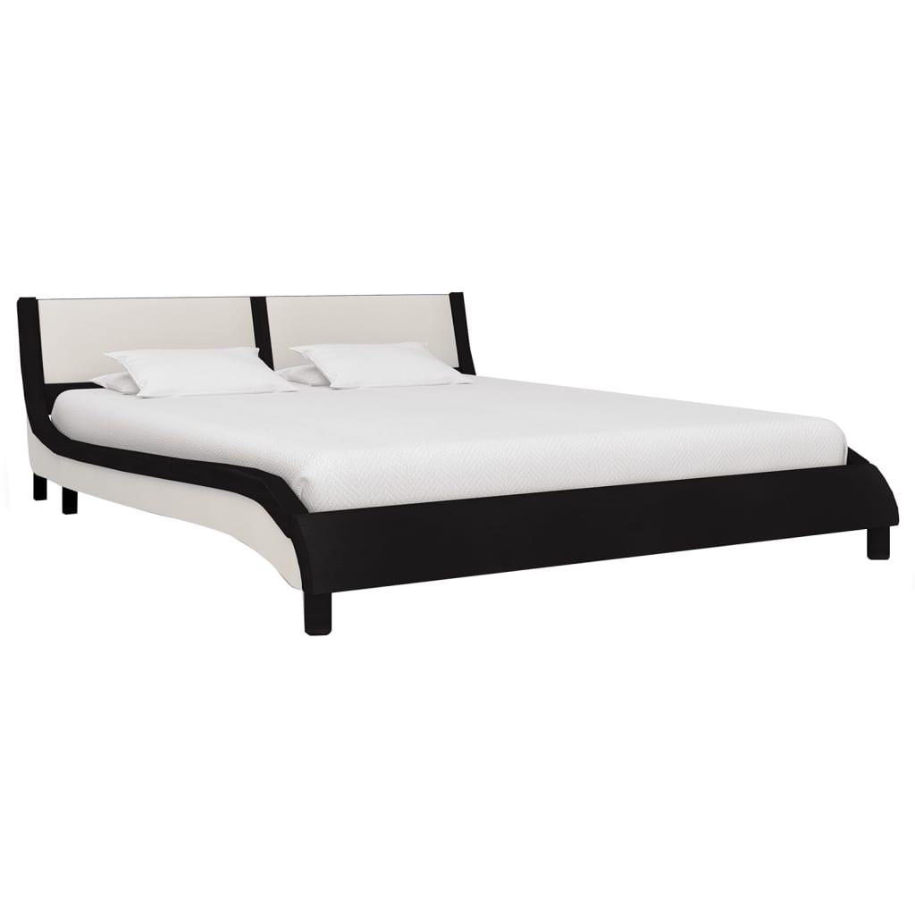 Bedframe met LED kunstleer zwart 180x200 cm