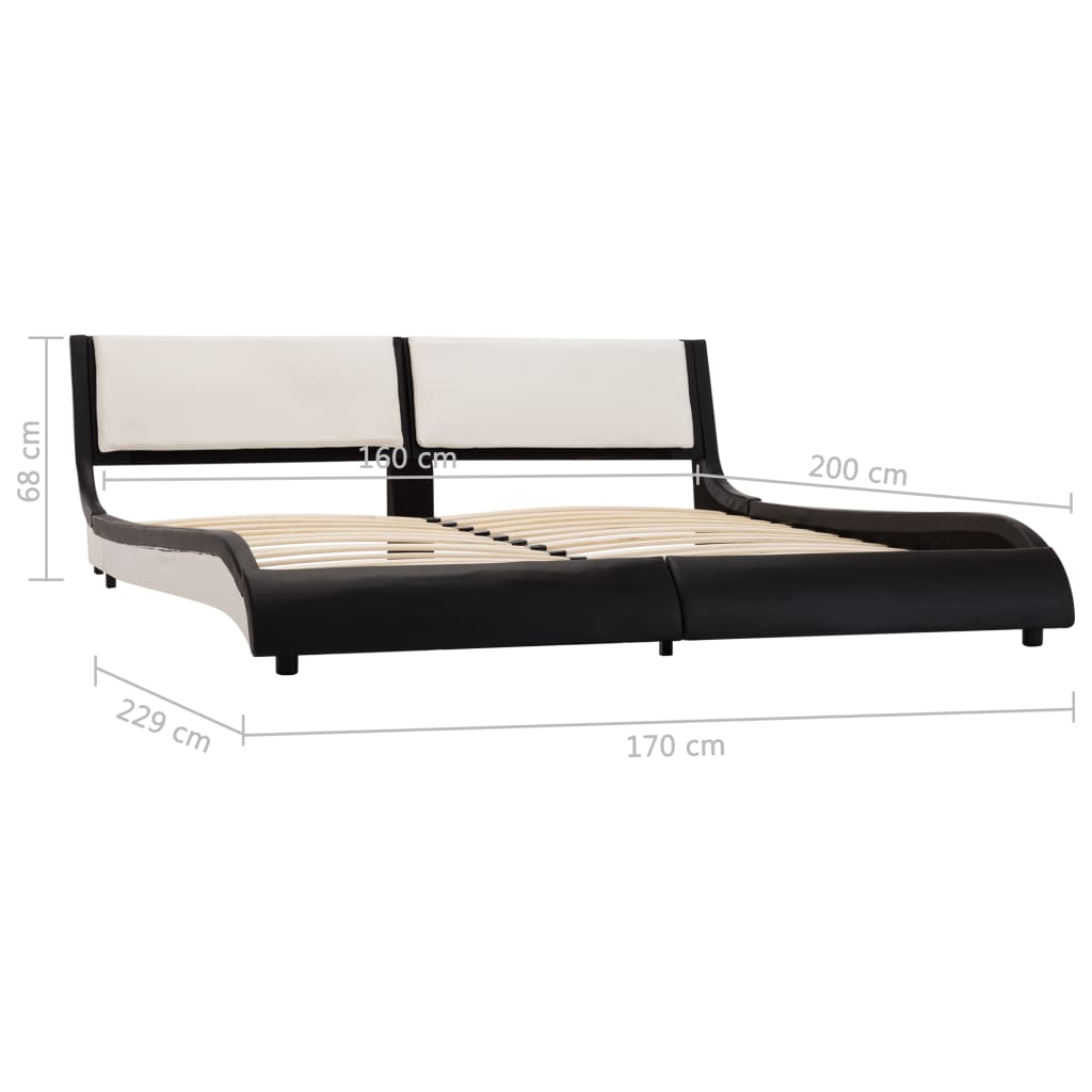 Bedframe met LED kunstleer zwart 180x200 cm