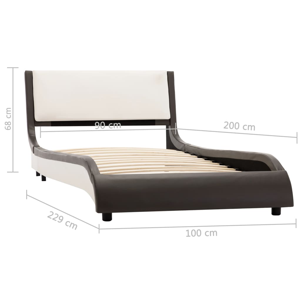 Bedframe met LED kunstleer zwart 180x200 cm