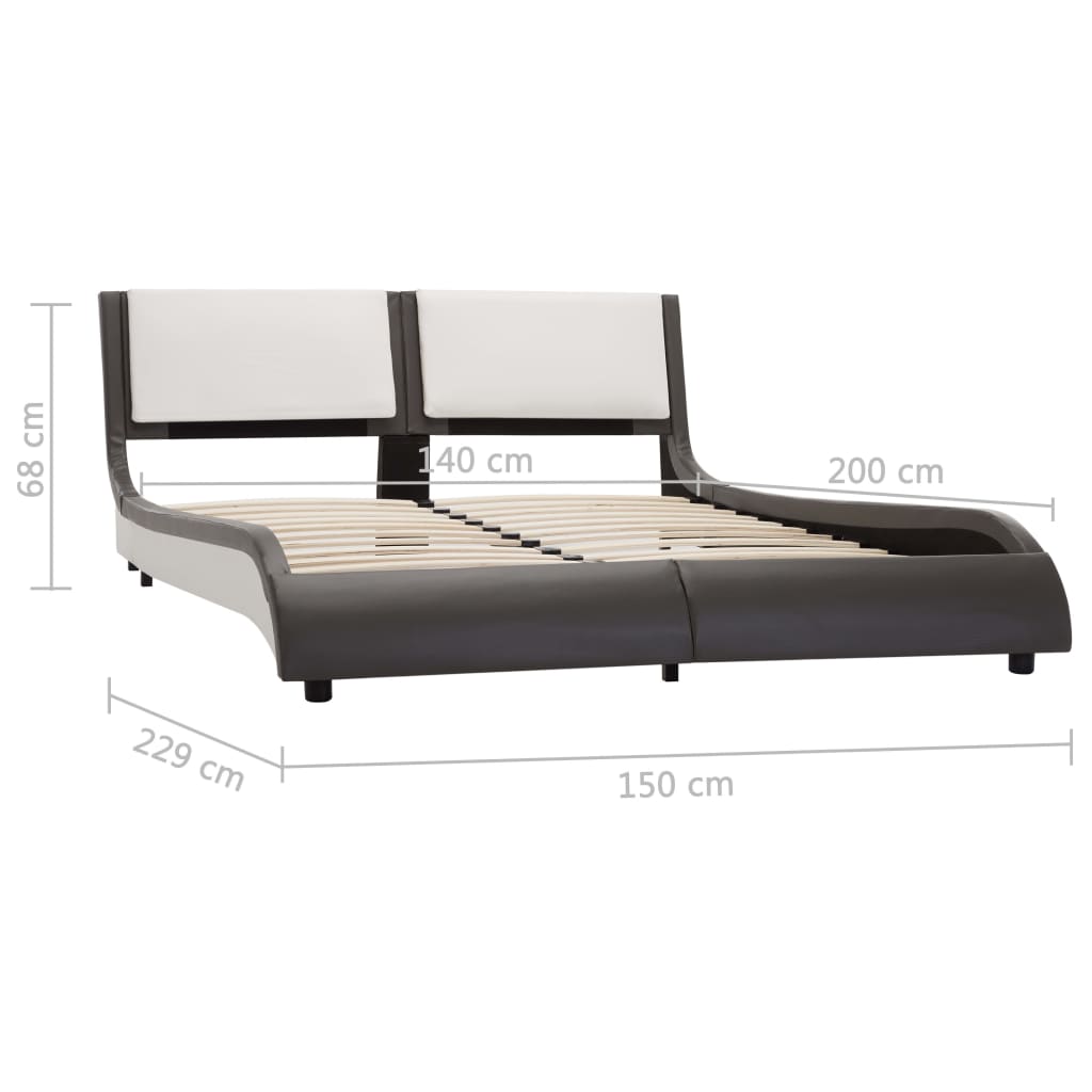 Bedframe met LED kunstleer zwart 180x200 cm