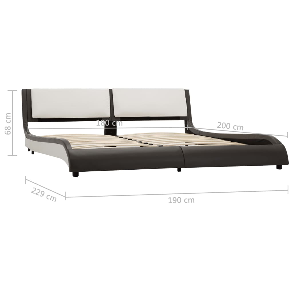 Bedframe met LED kunstleer zwart 180x200 cm