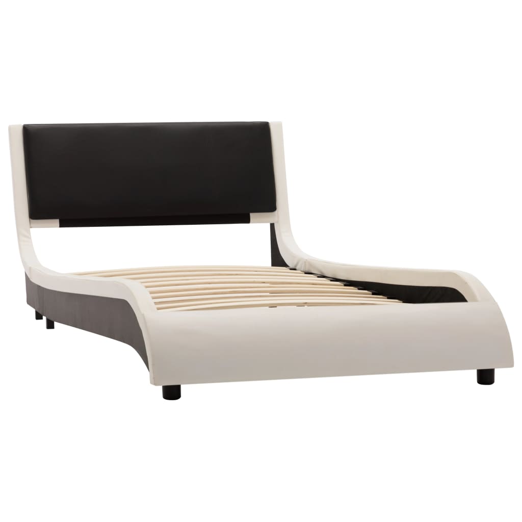 Bedframe met LED kunstleer zwart 180x200 cm