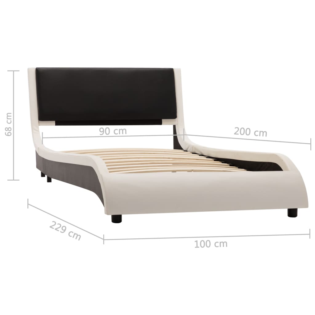 Bedframe met LED kunstleer zwart 180x200 cm