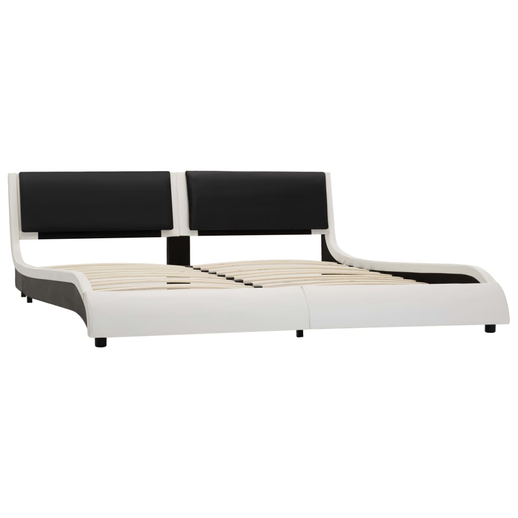 Bedframe met LED kunstleer zwart 180x200 cm