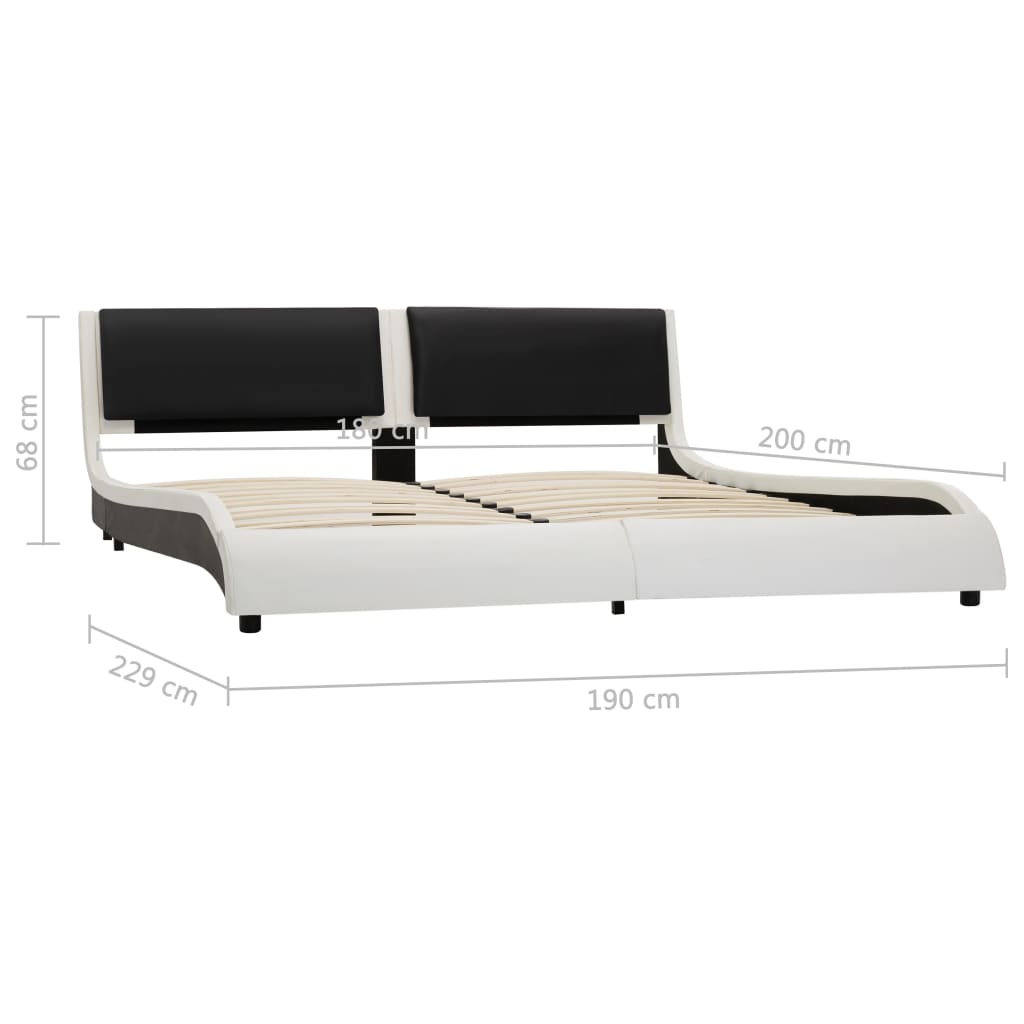 Bedframe met LED kunstleer zwart 180x200 cm