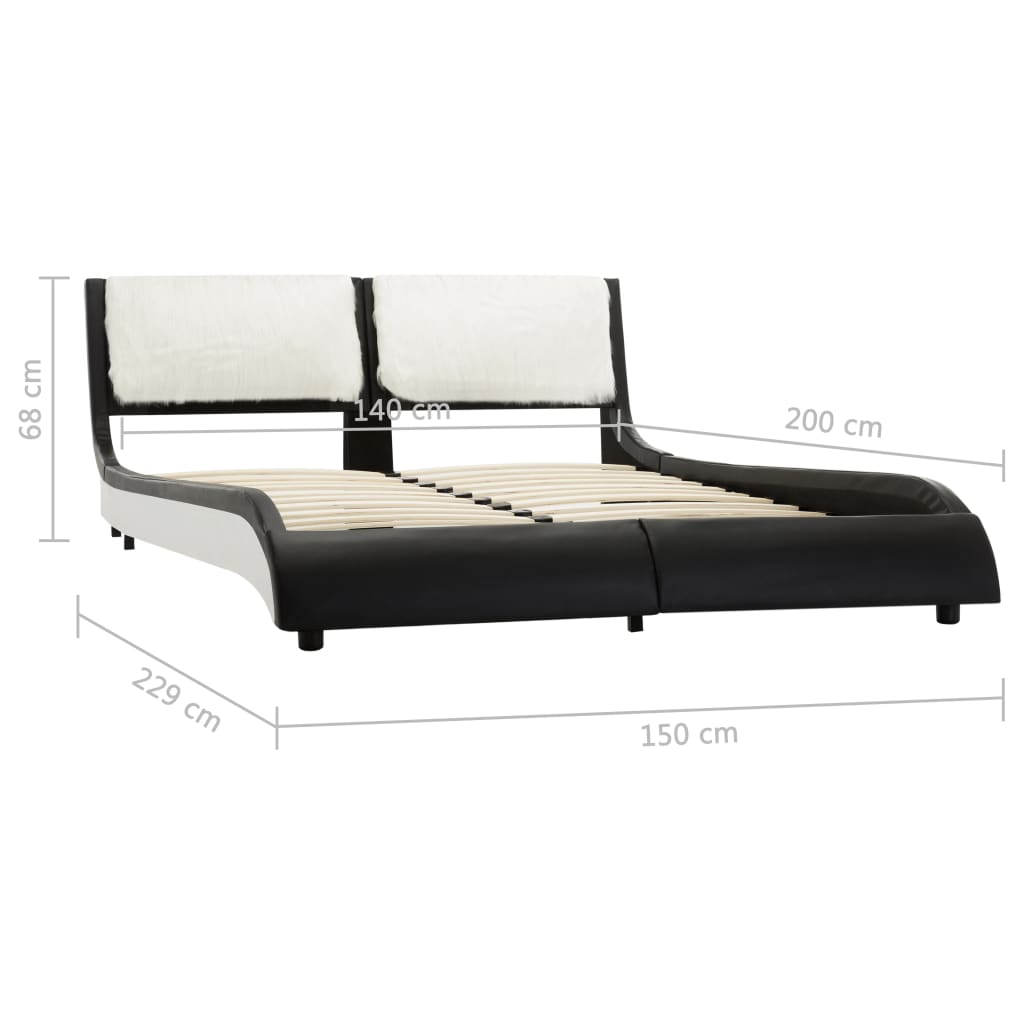 Bedframe met LED kunstleer zwart 180x200 cm