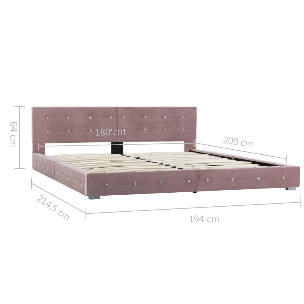 Bedframe fluweel roze 180x200 cm