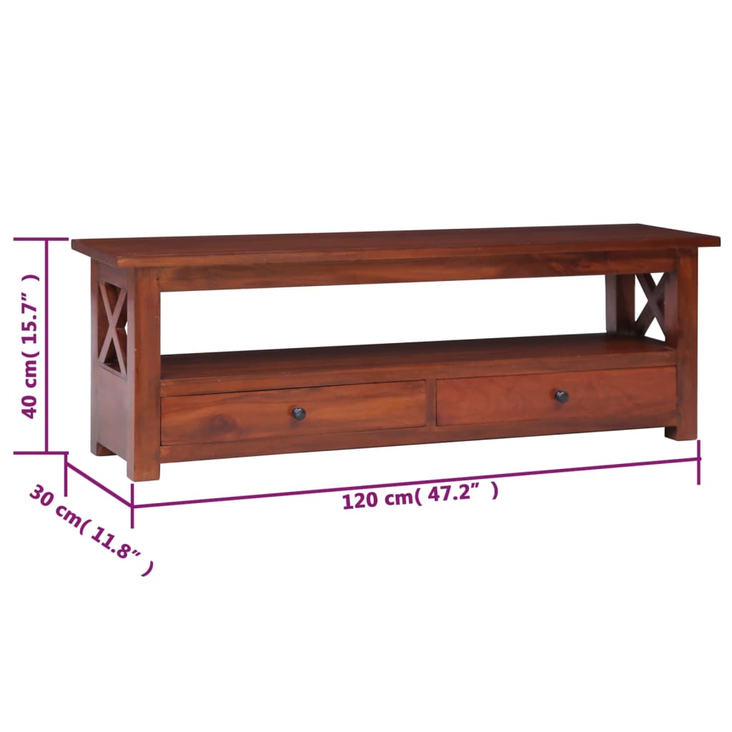 Tv-meubel 115x30x40 cm massief mahoniehout