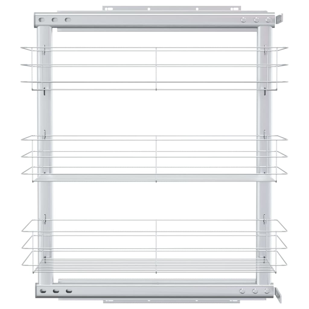 Draadmand uittrekbaar 3-laags 47x15,5x55,5 cm zilverkleurig