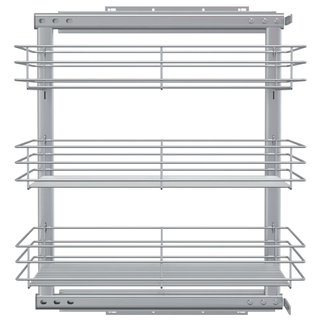 Draadmand uittrekbaar 3-laags 47x15,5x55,5 cm zilverkleurig