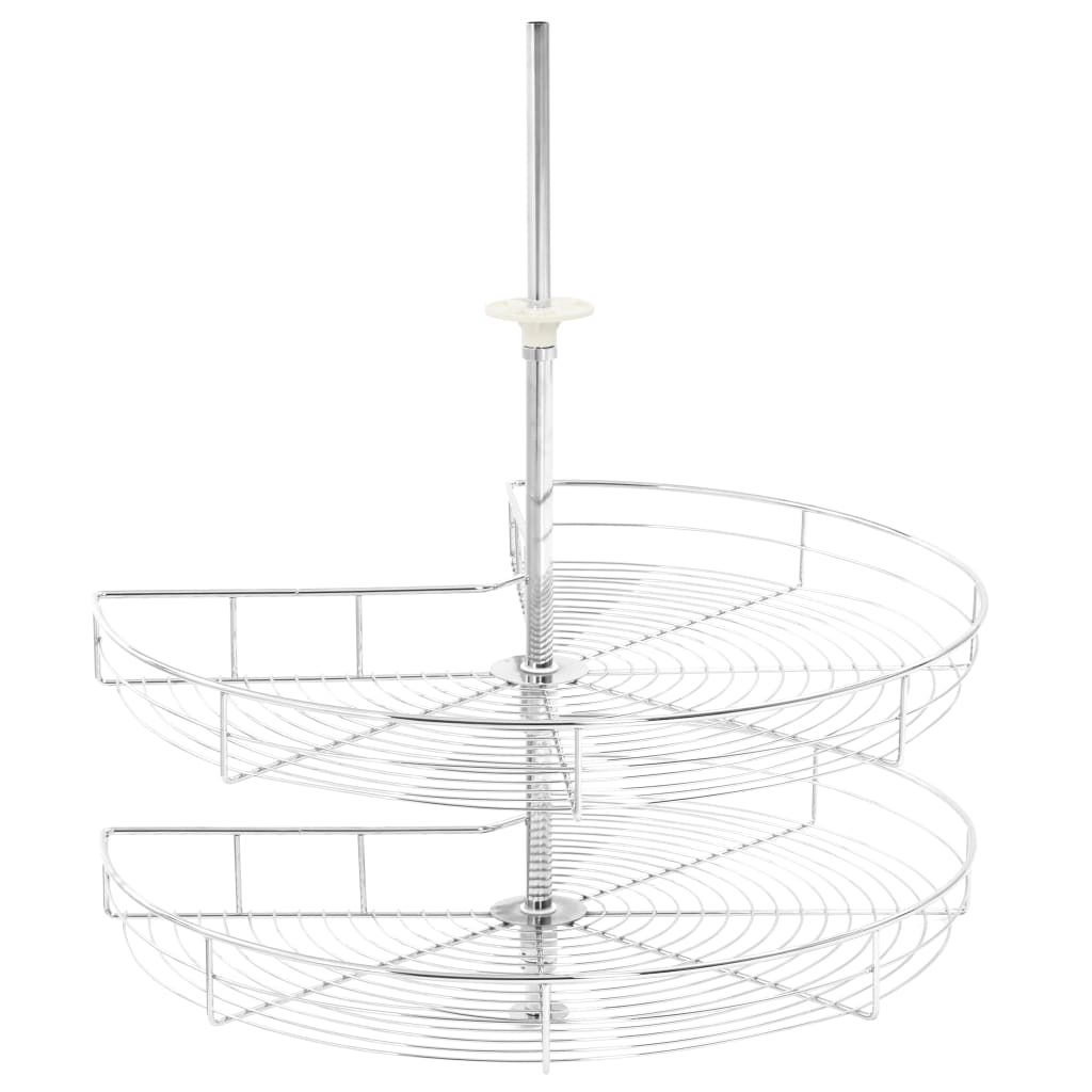 Draadmand keuken 2-laags 270 graden 71x71x80 cm zilverkleurig