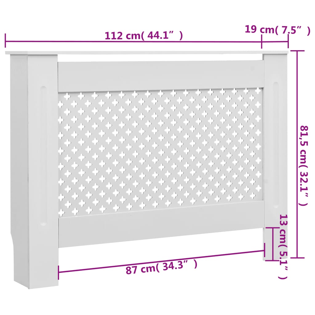 Radiatorombouw 78 cm MDF