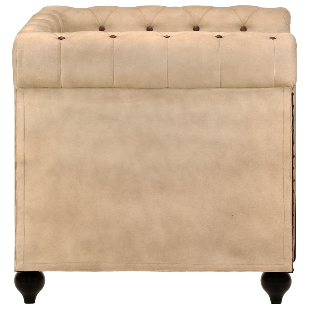 Fauteuil Chesterfield-stijl echt leer bruin