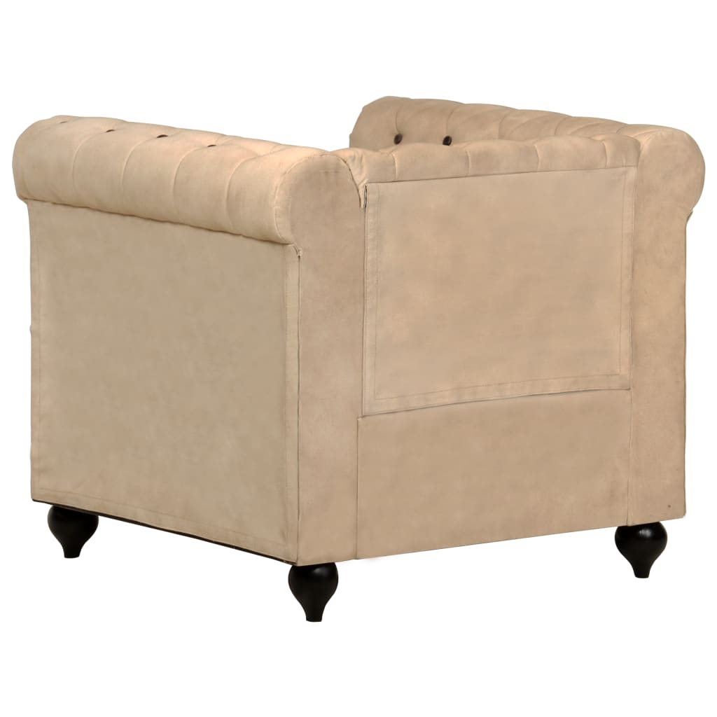 Fauteuil Chesterfield-stijl echt leer bruin