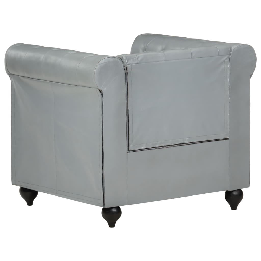 Fauteuil Chesterfield-stijl echt leer bruin