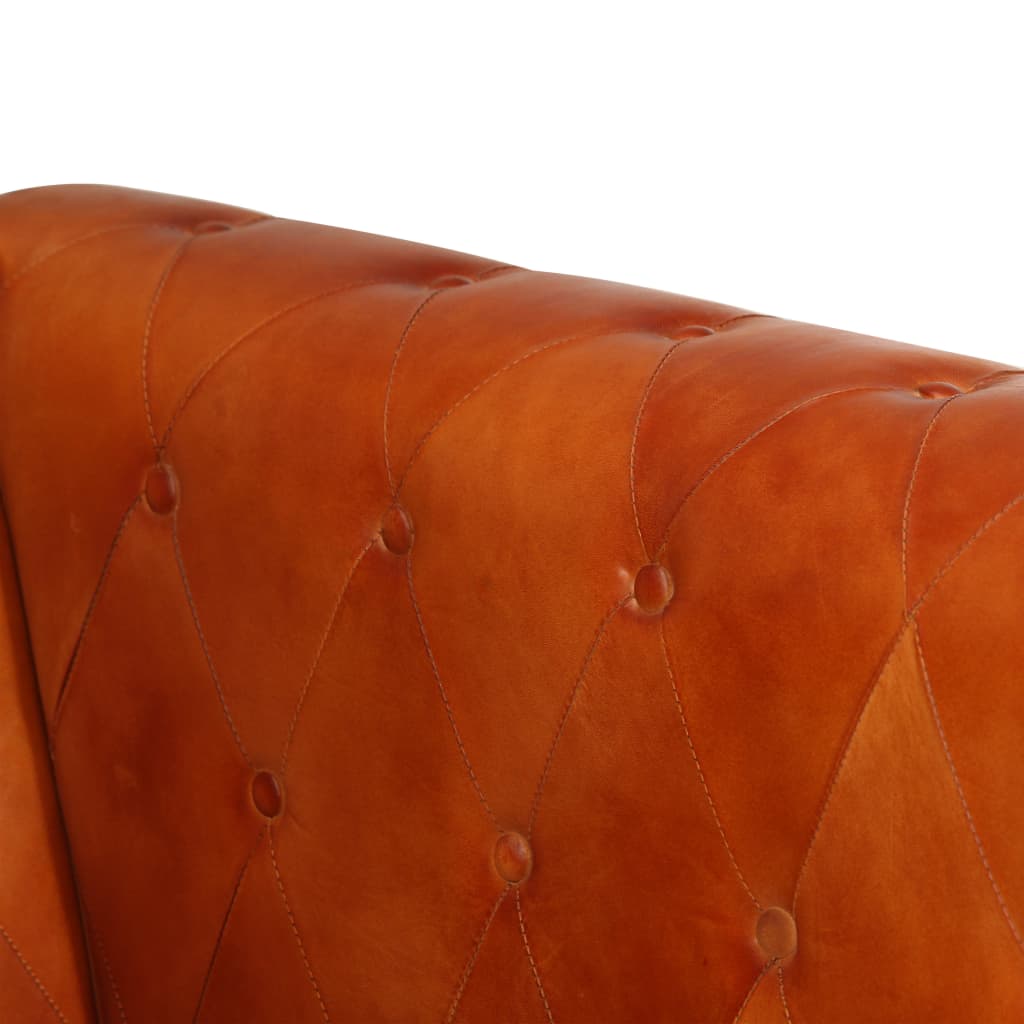 Tweezitsbank Chesterfield-stijl echt leer