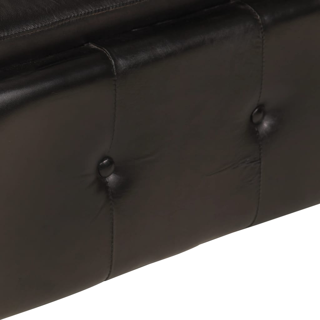 Tweezitsbank Chesterfield-stijl echt leer zwart