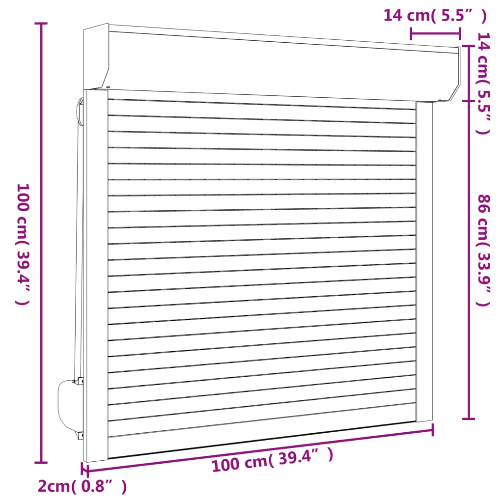 Rolluik 100x130 cm aluminium antracietkleurig