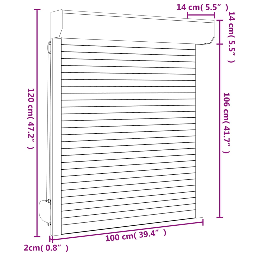 Rolluik 100x130 cm aluminium antracietkleurig