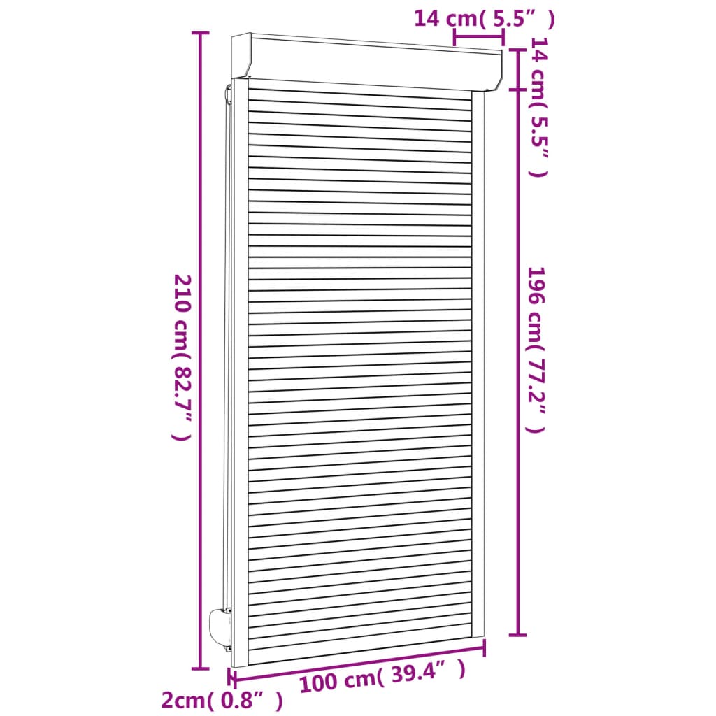 Rolluik 100x130 cm aluminium antracietkleurig