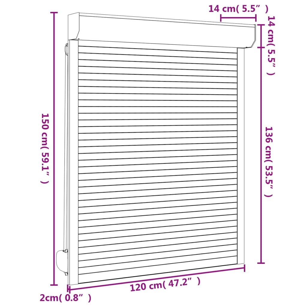 Rolluik 100x130 cm aluminium antracietkleurig