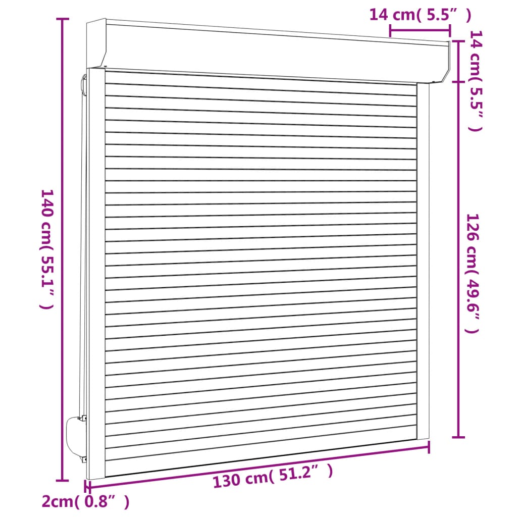 Rolluik 100x130 cm aluminium antracietkleurig