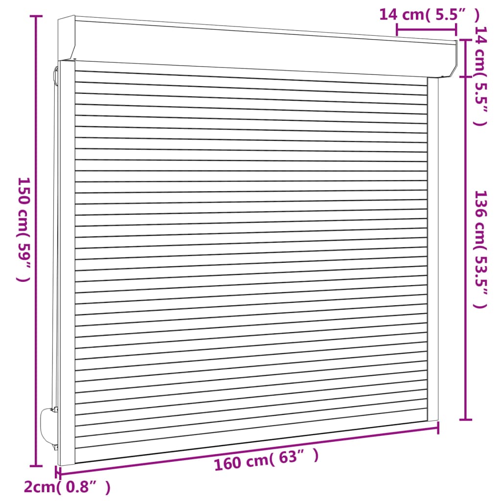 Rolluik 100x130 cm aluminium antracietkleurig