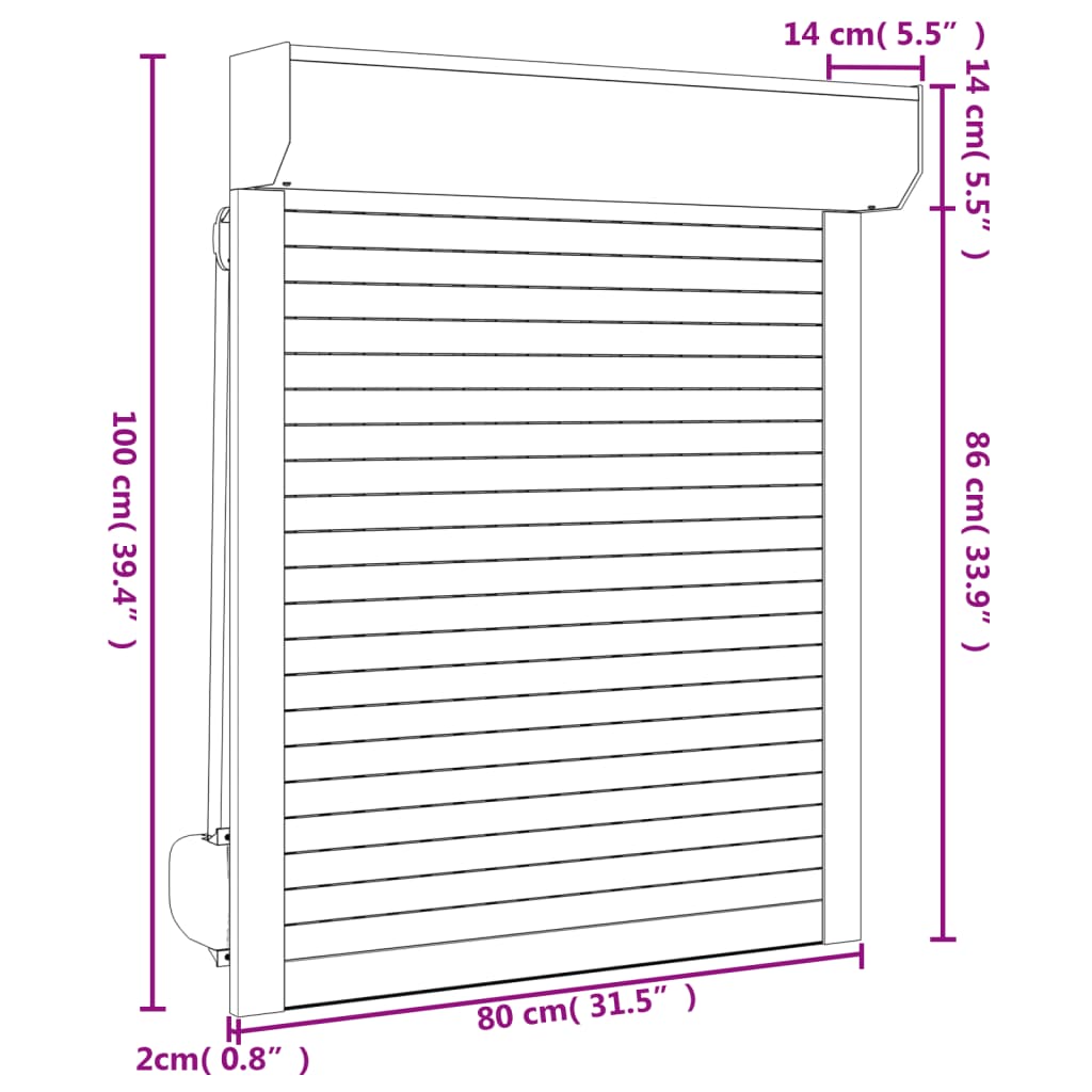 Rolluik 100x130 cm aluminium antracietkleurig