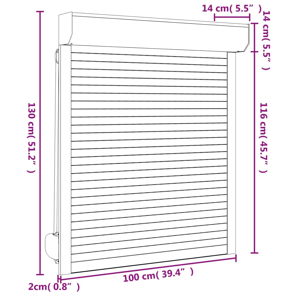 Rolluik 100x130 cm aluminium antracietkleurig