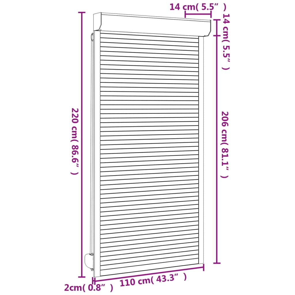 Rolluik 100x130 cm aluminium antracietkleurig