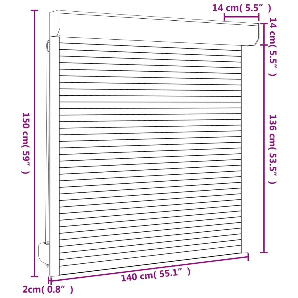 Rolluik 100x130 cm aluminium antracietkleurig