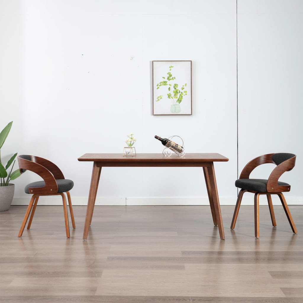 Eetkamerstoelen 2 st gebogen hout kunstleer crèmekleurig