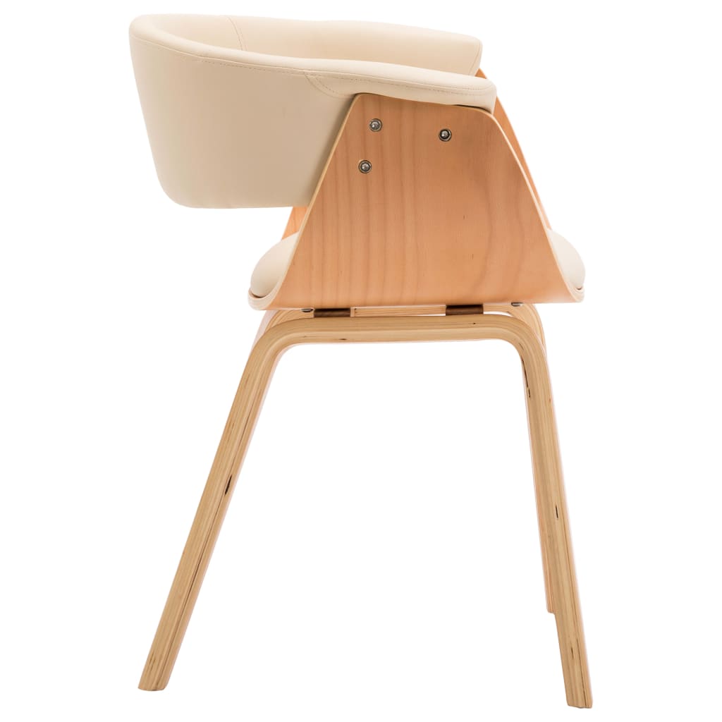 Eetkamerstoelen 4 st gebogen hout en kunstleer zwart