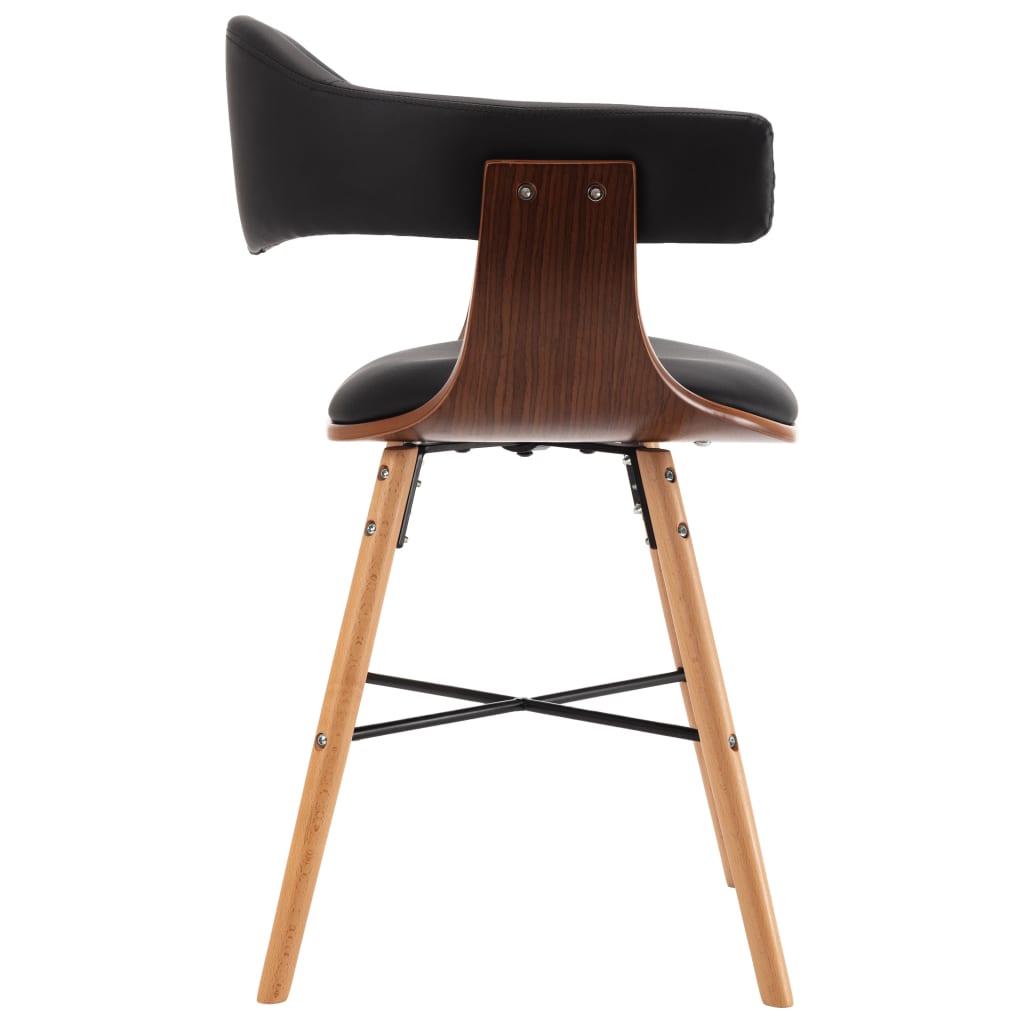 Eetkamerstoelen 6 st gebogen hout stof