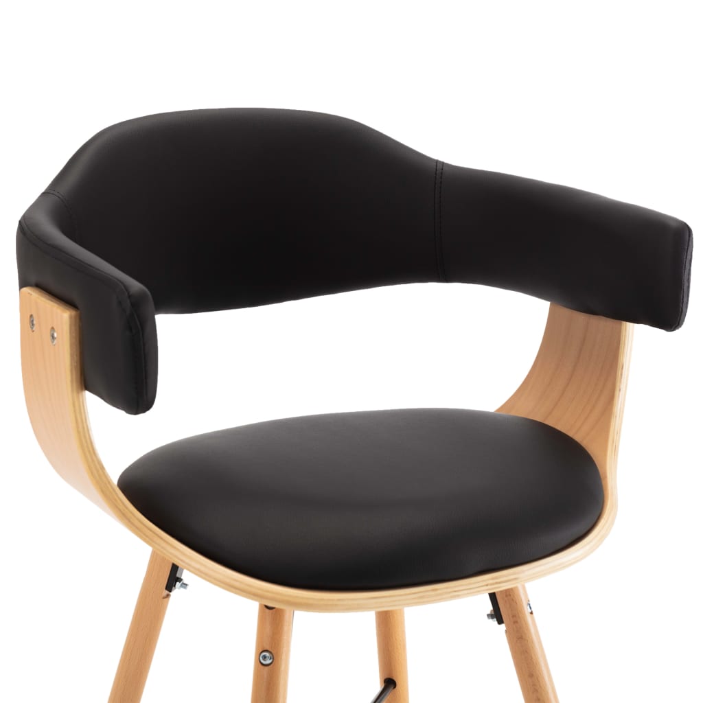 Eetkamerstoelen 2 st gebogen hout stof