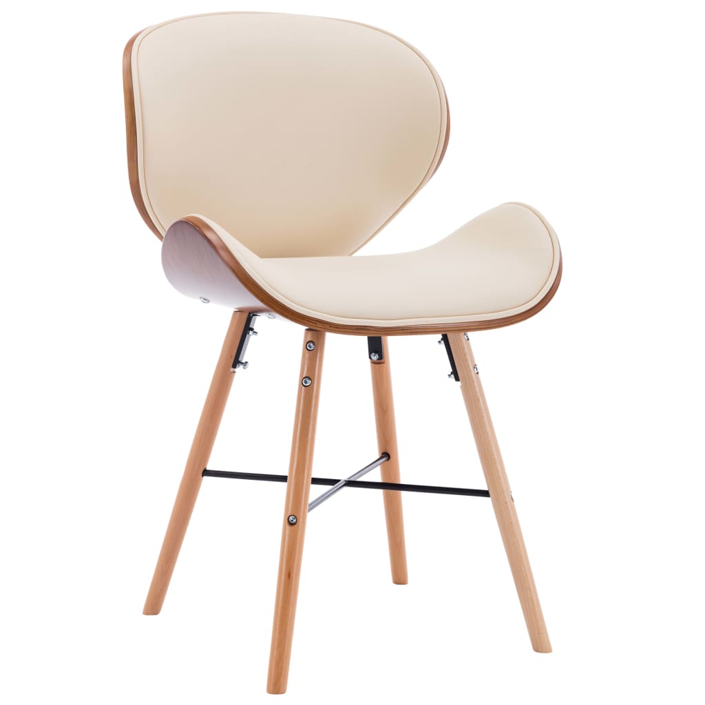 Eetkamerstoelen 4 st kunstleer gebogen hout