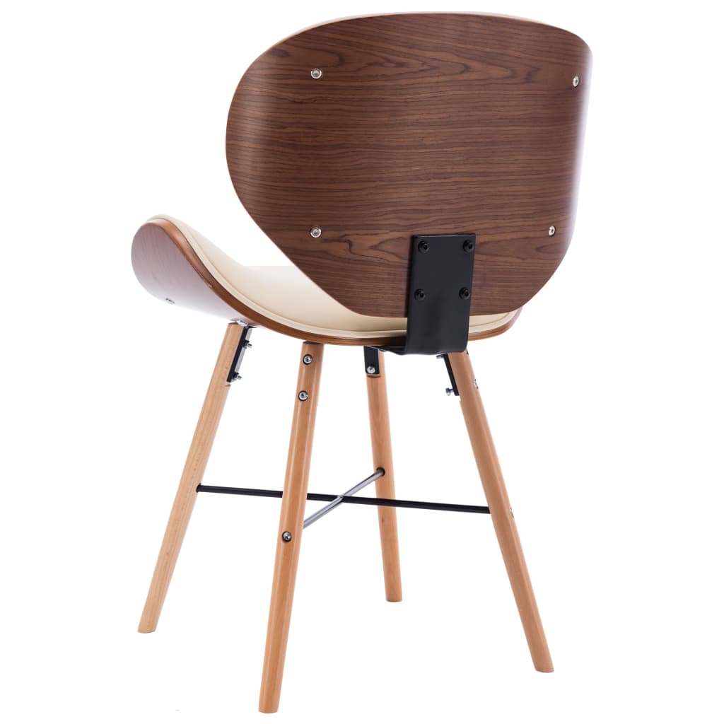 Eetkamerstoelen 4 st kunstleer gebogen hout