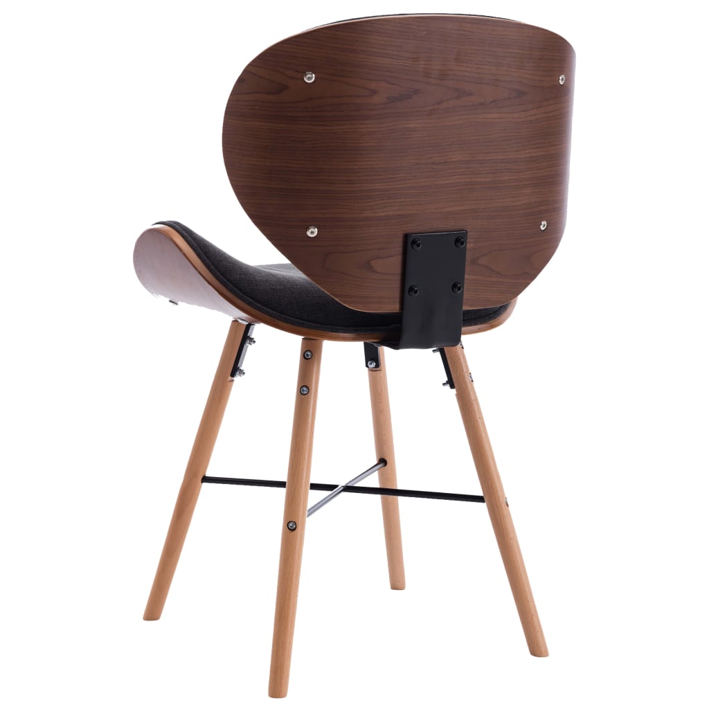 Eetkamerstoelen 4 st kunstleer gebogen hout