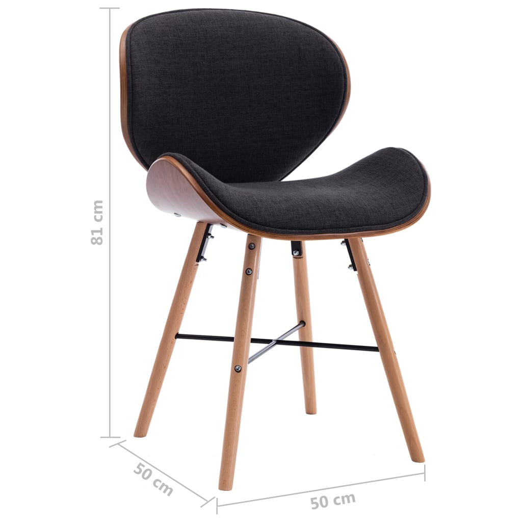 Eetkamerstoelen 4 st kunstleer gebogen hout