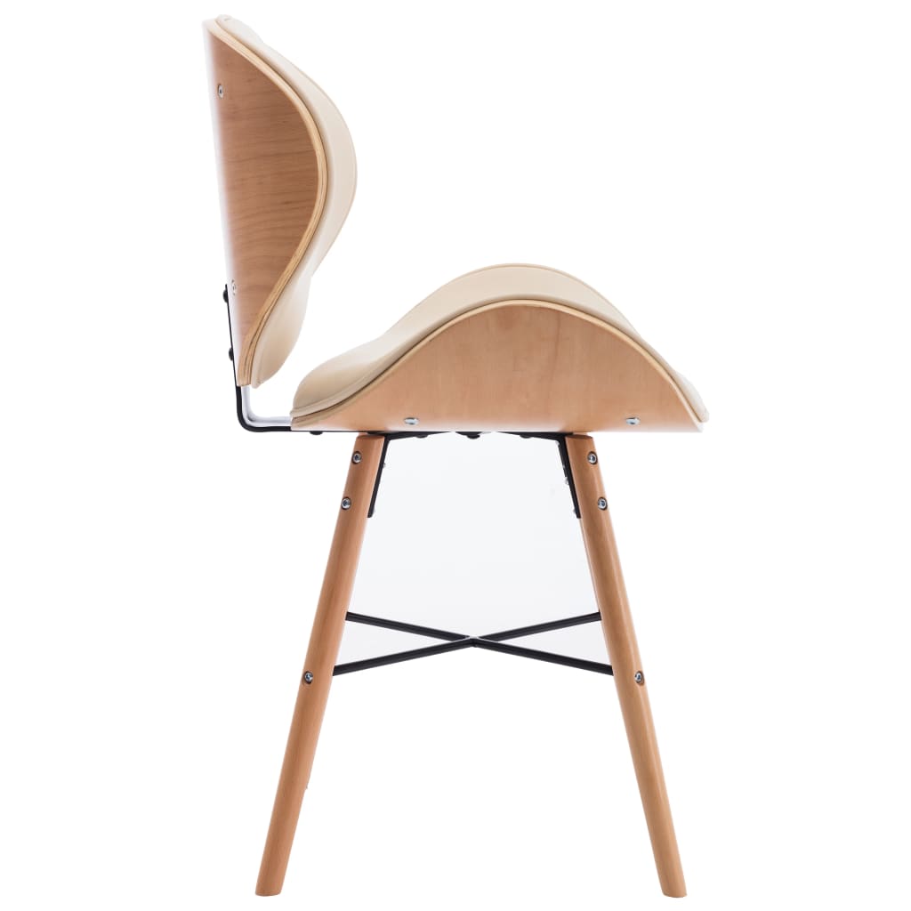 Eetkamerstoelen 6 st gebogen hout kunstleer