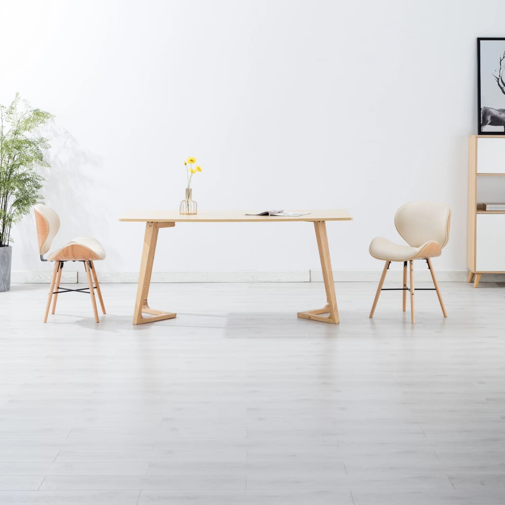 Eetkamerstoelen 4 st kunstleer gebogen hout