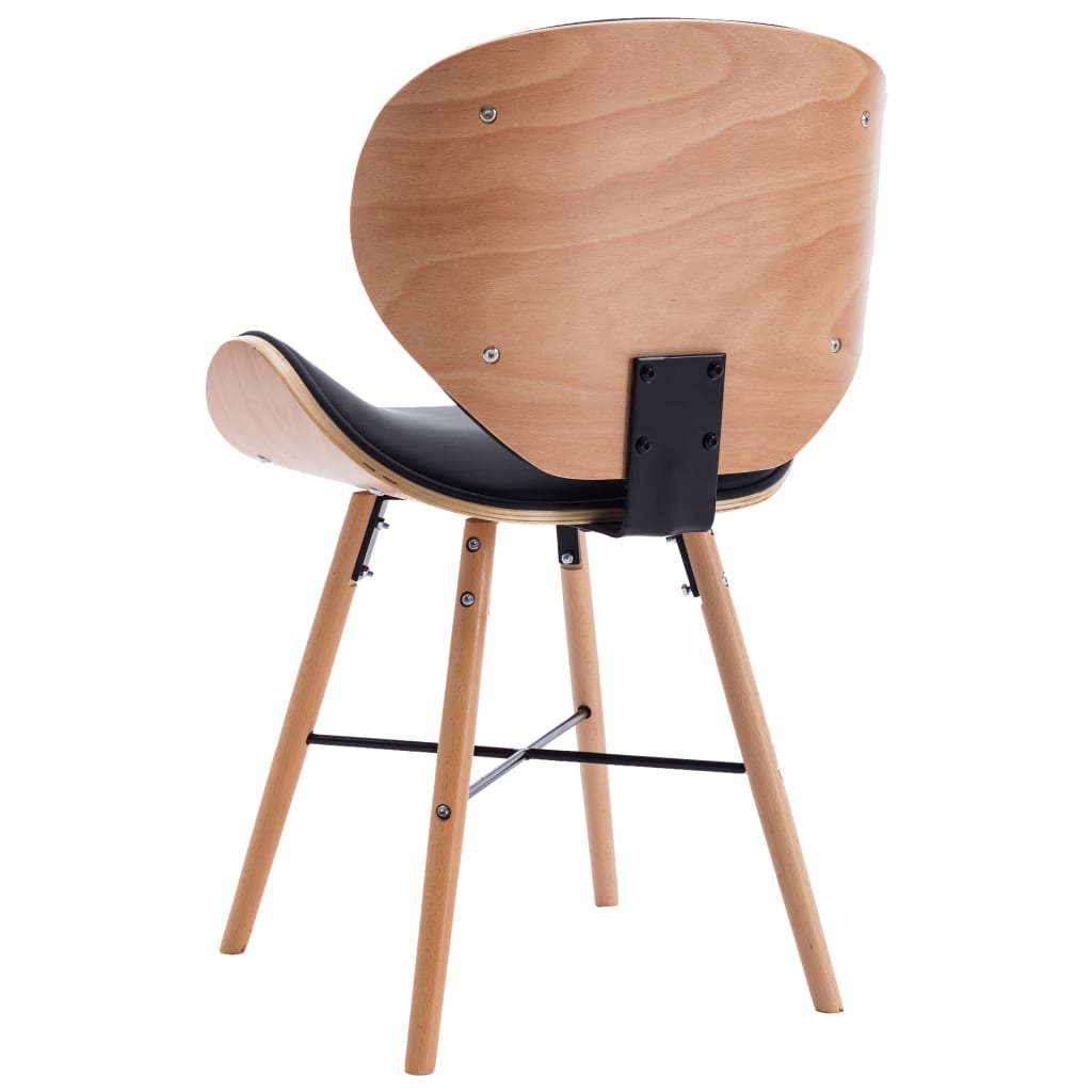 Eetkamerstoelen 6 st gebogen hout kunstleer