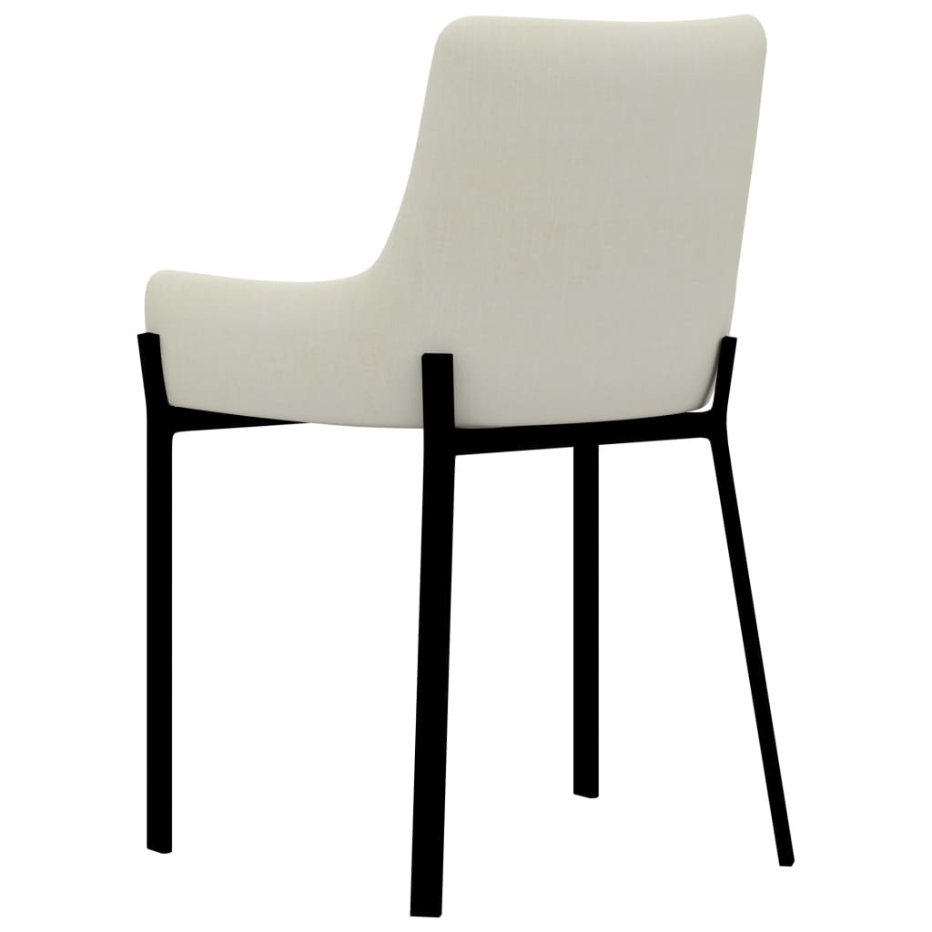 Eetkamerstoelen 2 st stof crèmekleurig