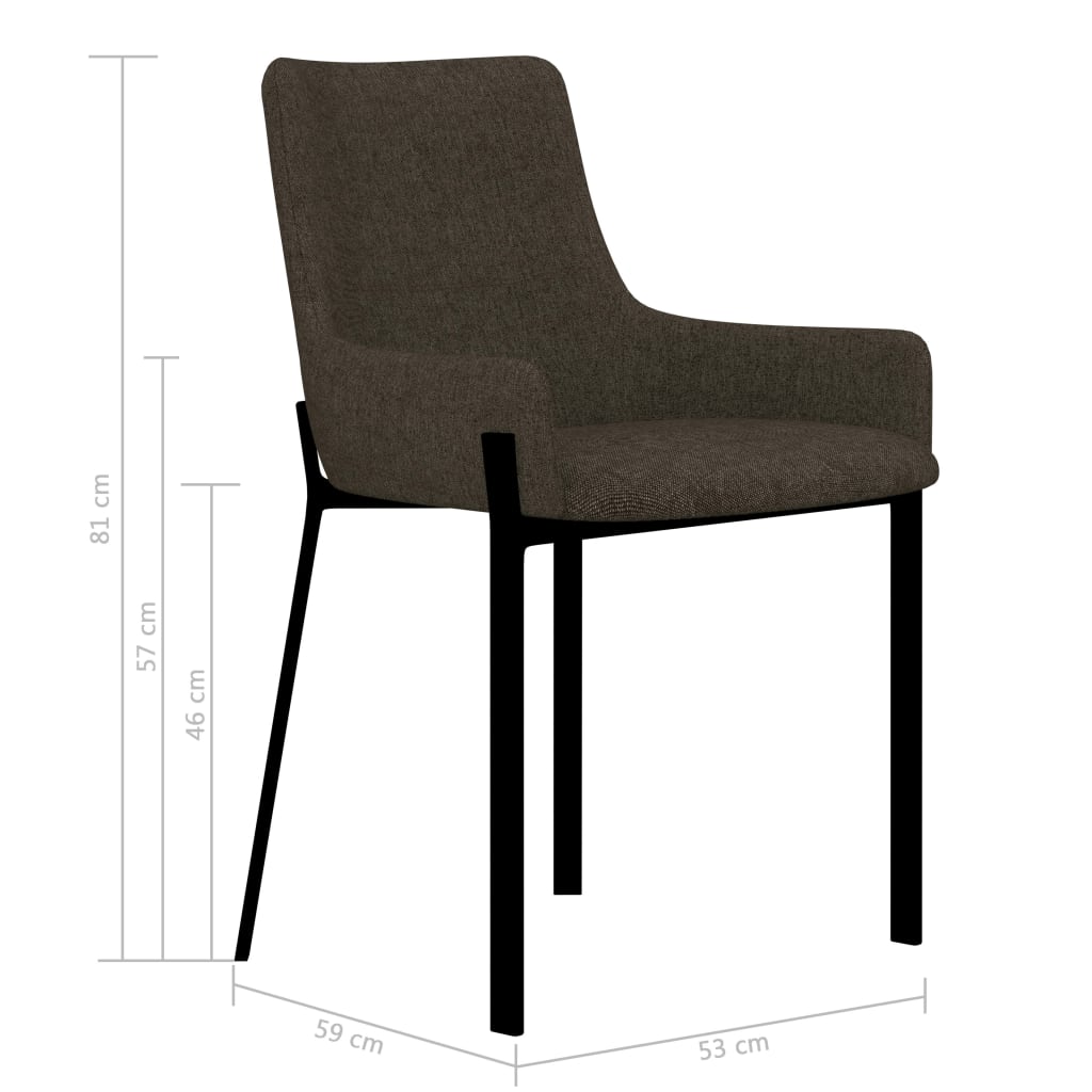 Eetkamerstoelen 2 st stof crèmekleurig