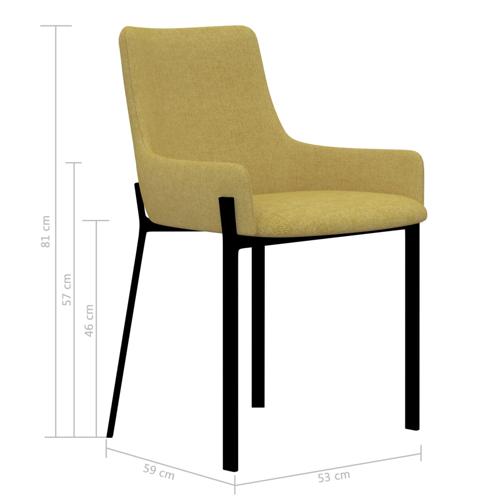 Eetkamerstoelen 2 st stof crèmekleurig